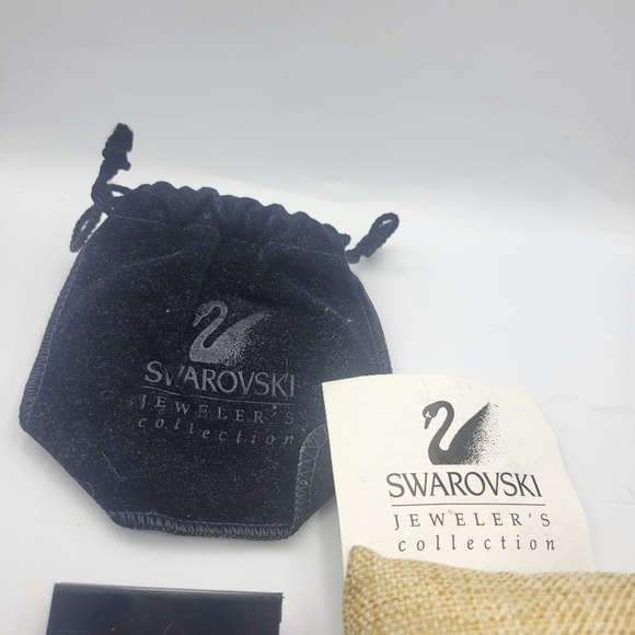 Vintage Swarovski Jewelers Collection Silver tone Clamp Bangle and Earring set - Picture 6 of 10